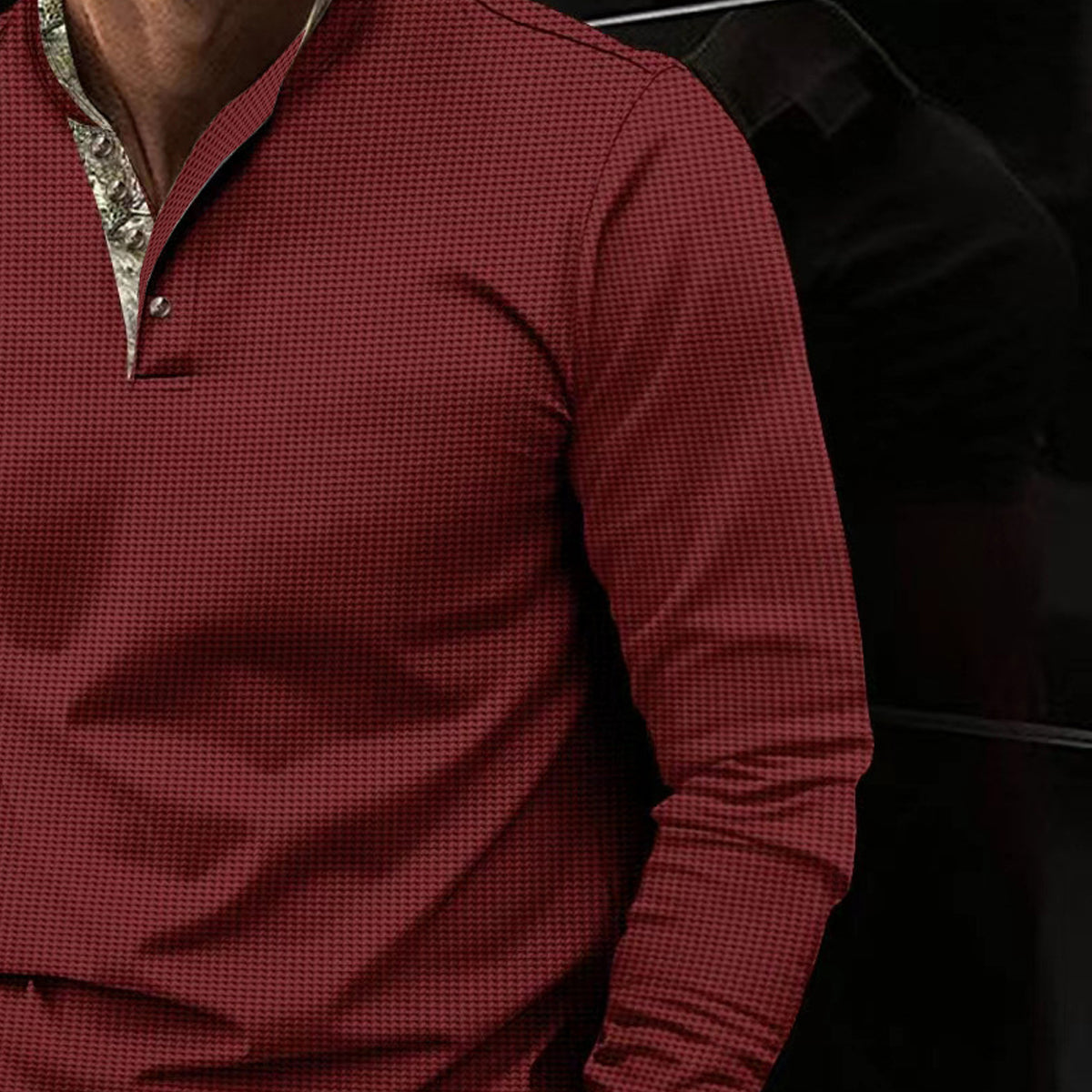 Men Self Design Polo Collar T-shirt