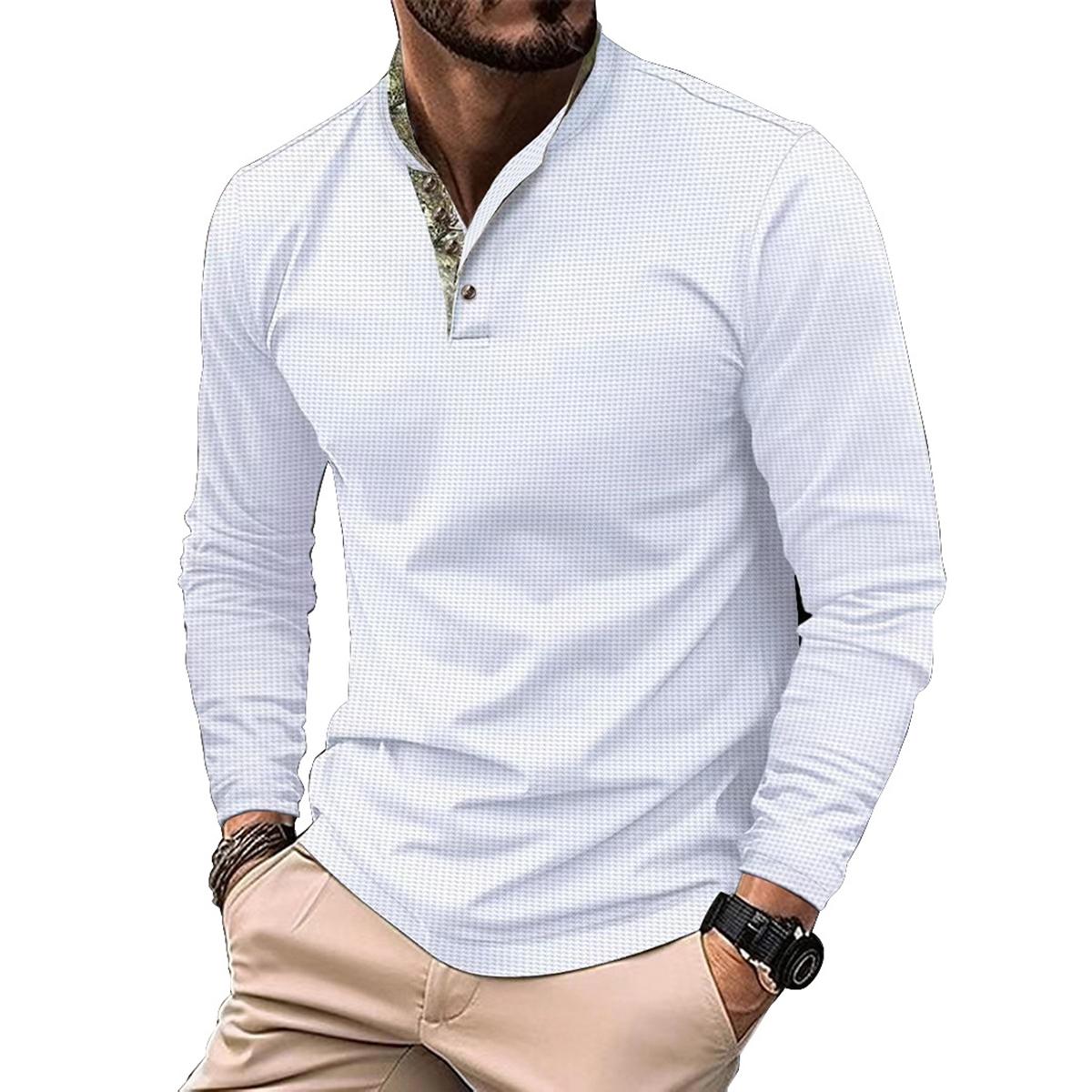 Men Self Design High Neck T-shirt