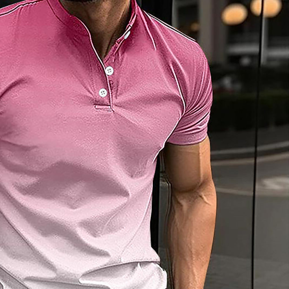 Men Tie And Dye High Neck Slim Fit T-shirt