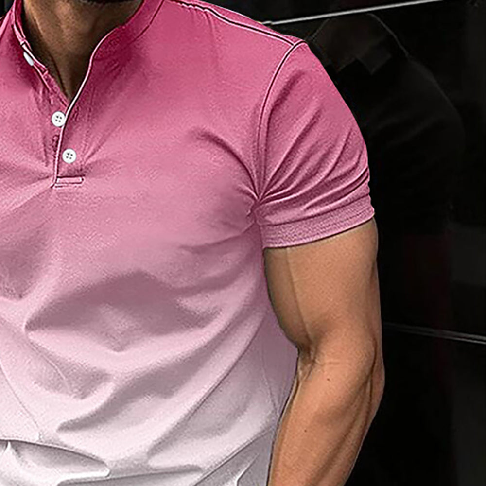 Men Tie And Dye High Neck Slim Fit T-shirt