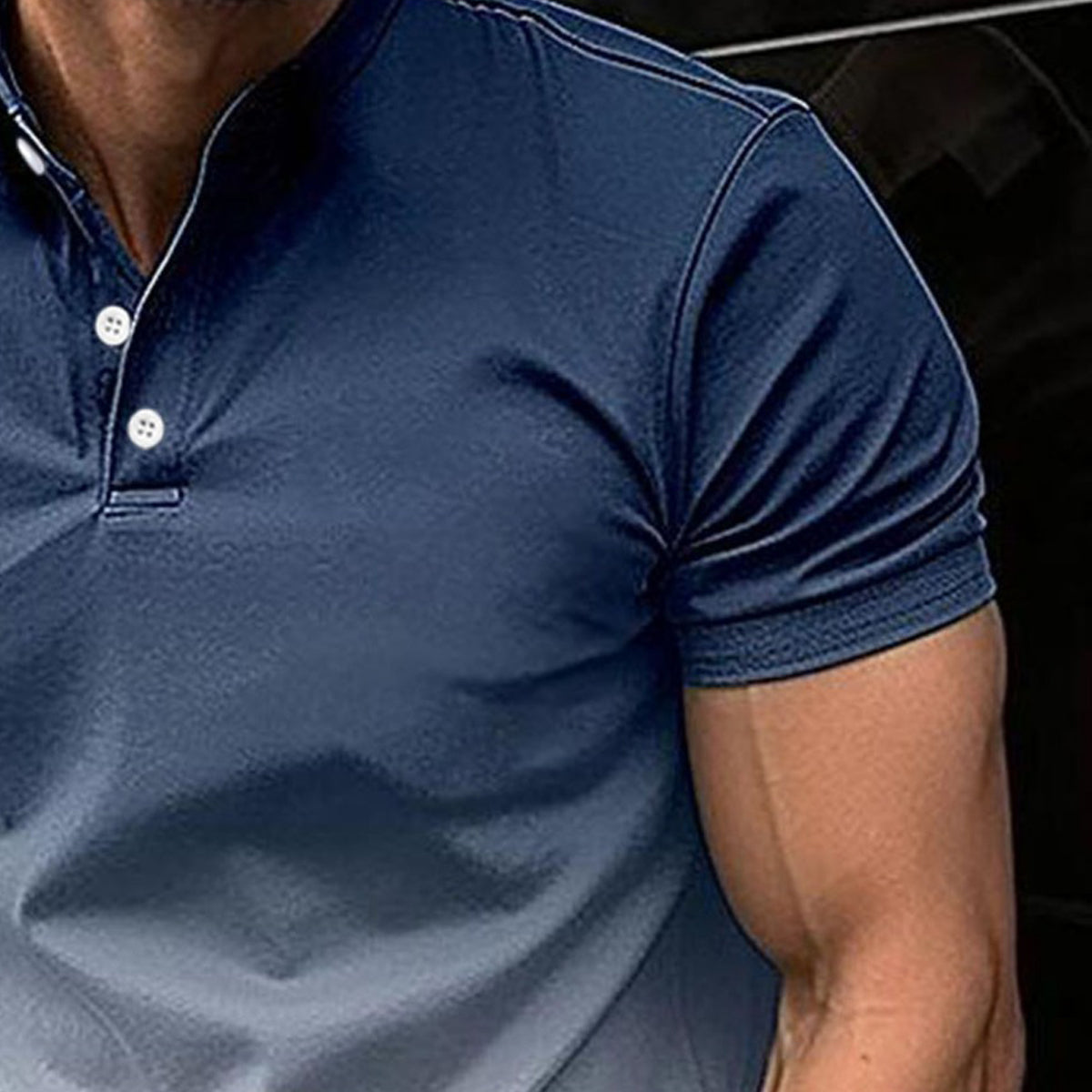 Men Tie Dye Henley Slim Fit T-shirt