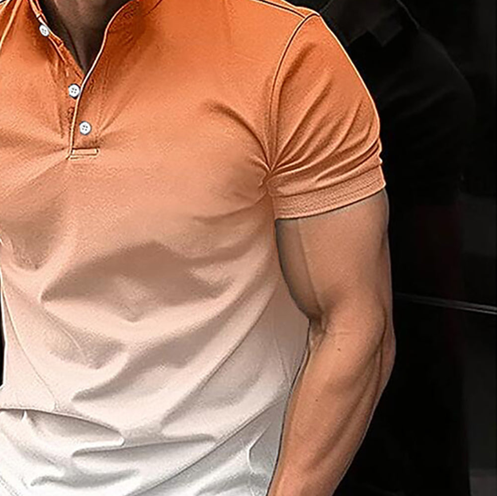 Men Tie Dye Henley Slim Fit T-shirt