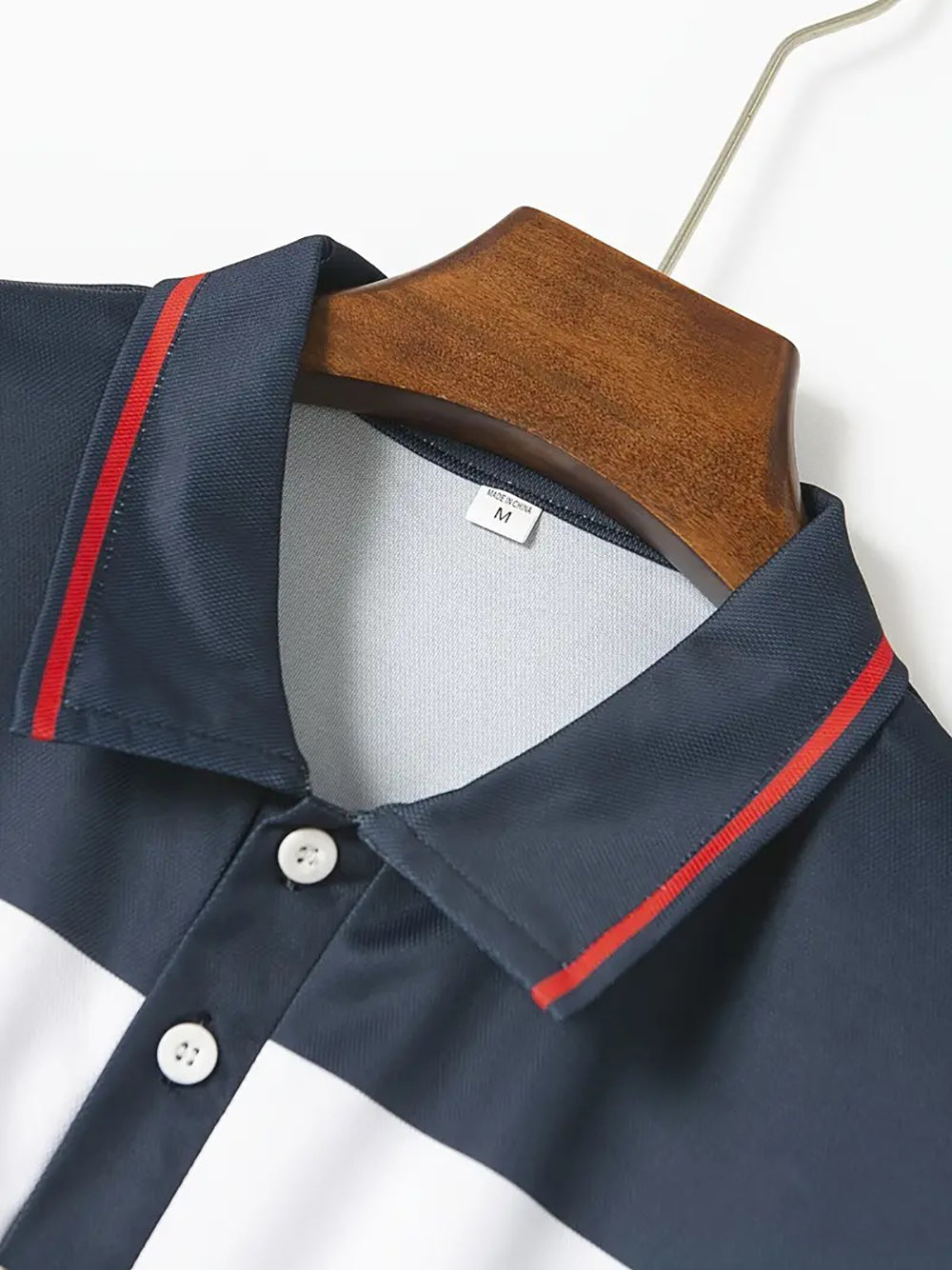 Men Striped Polo Collar T-shirt