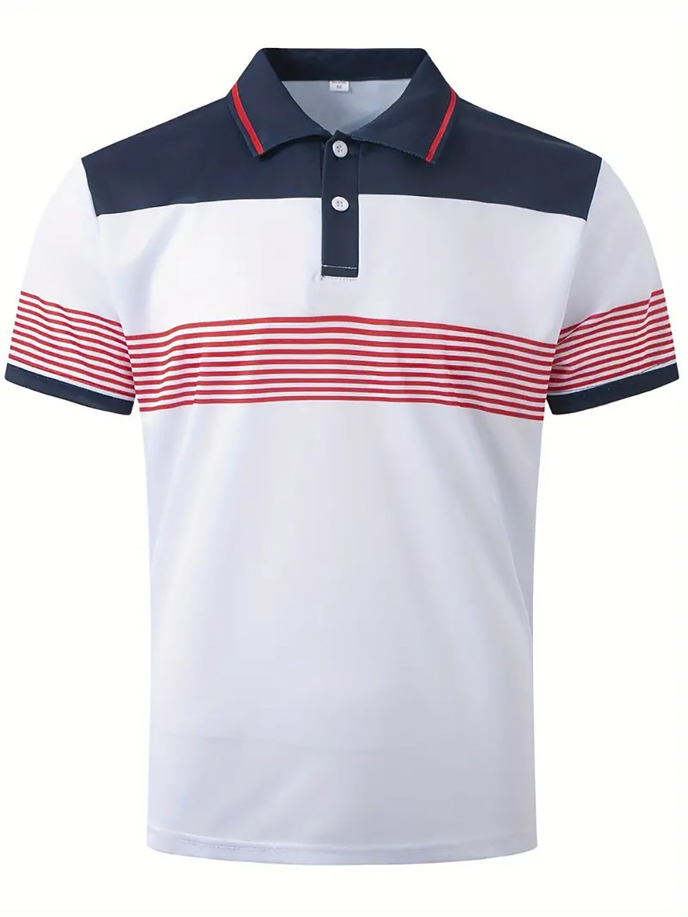 Men Striped Polo Collar T-shirt