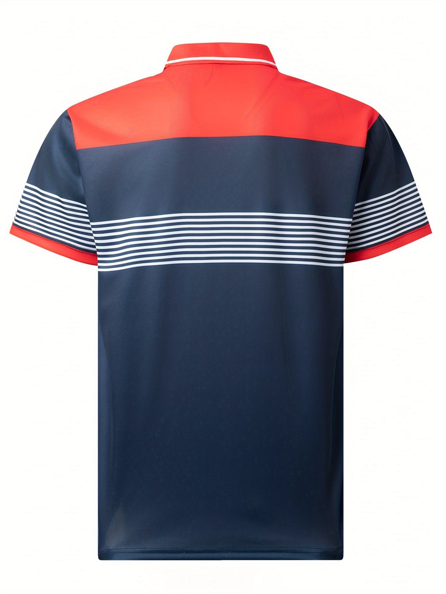 Men Striped Polo Collar T-shirt