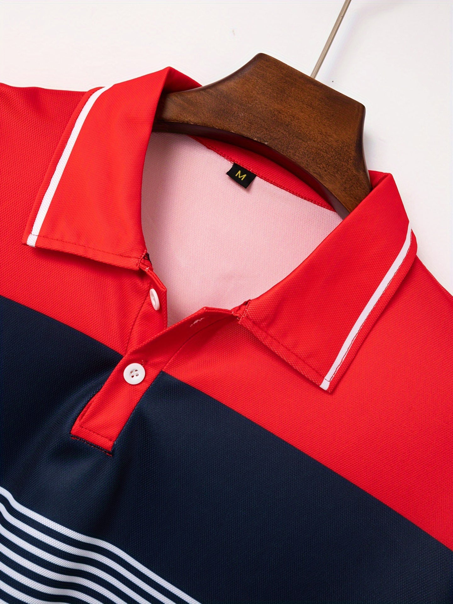 Men Striped Polo Collar T-shirt