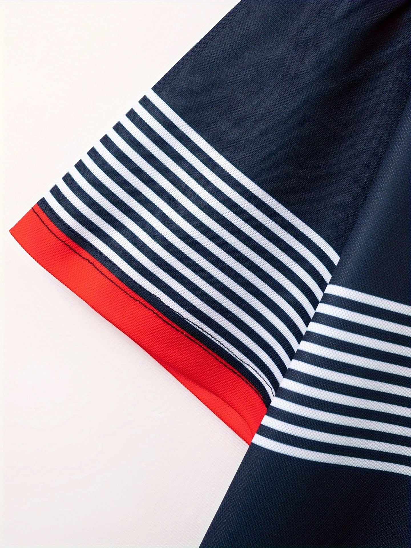 Men Striped Polo Collar T-shirt
