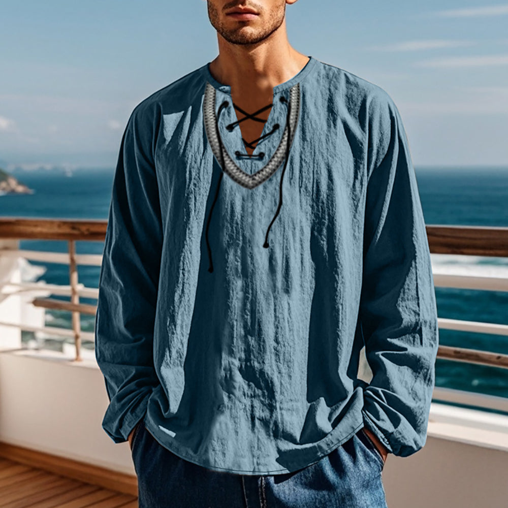 Men Henley Neck T-shirt