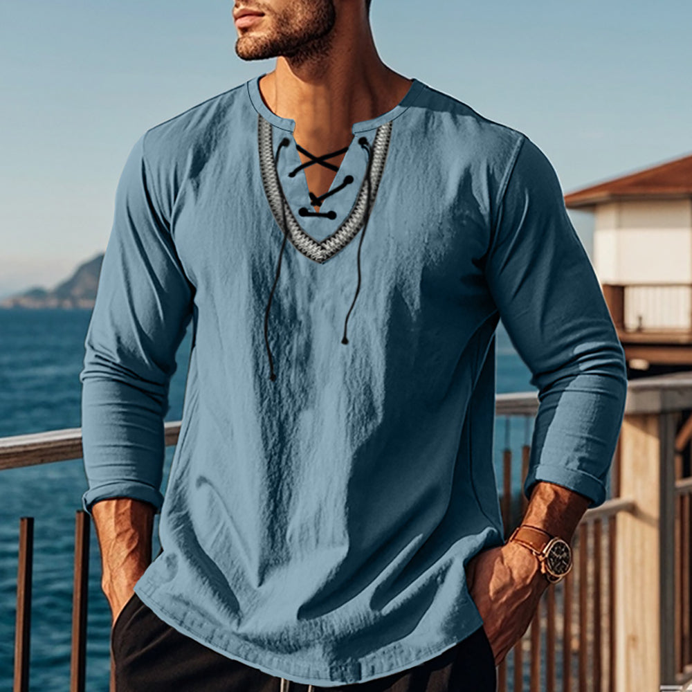 Men Henley Neck T-shirt