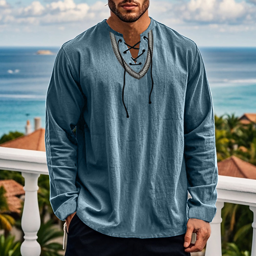 Men Henley Neck T-shirt