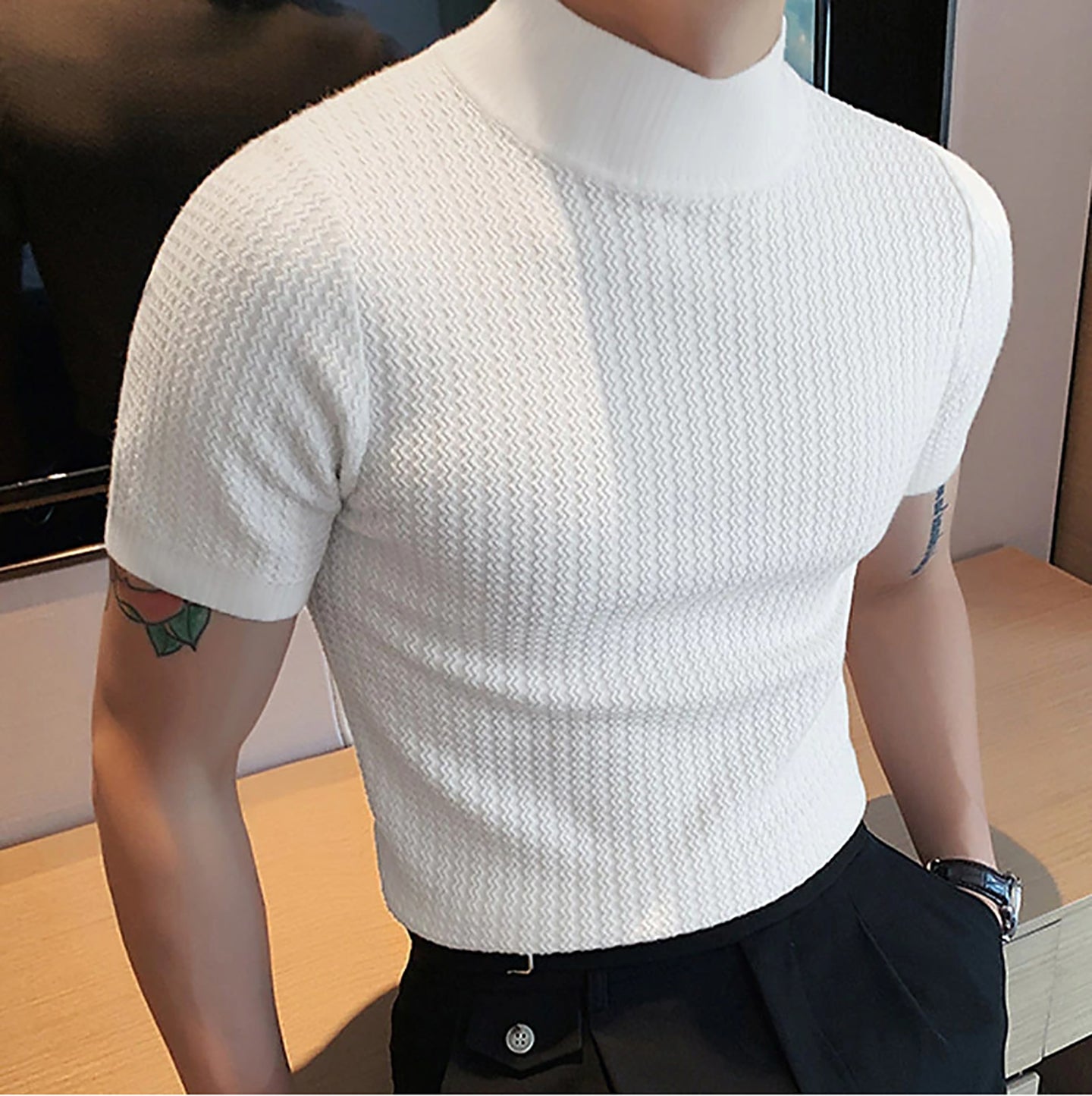 Men Ribbed Pullover