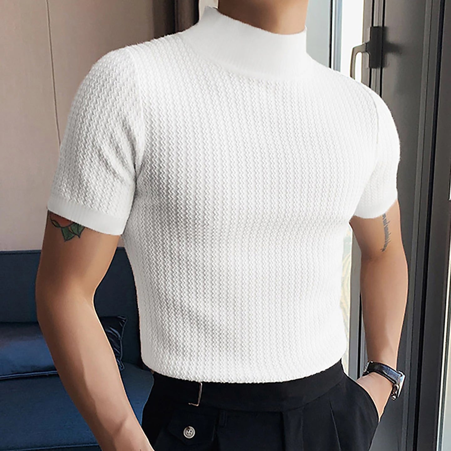 Men Ribbed Pullover