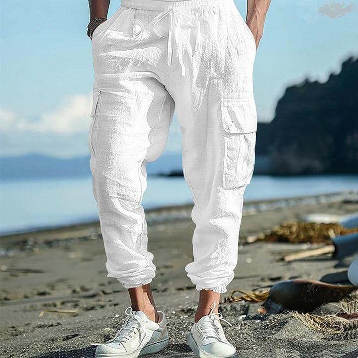 Men Cotton Mid-Rise Loose Fit Trousers