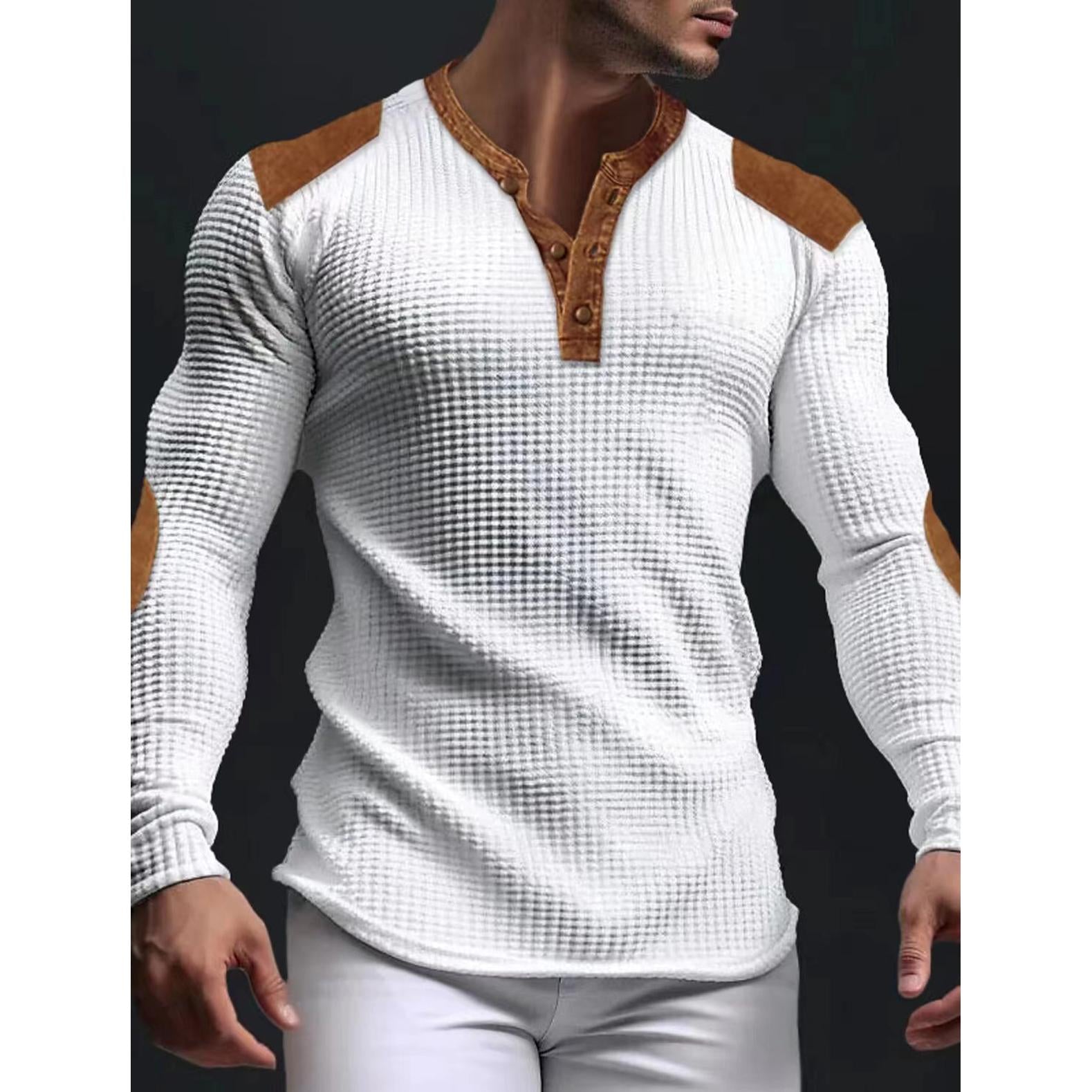 Men Self Design Henley Neck Slim Fit T-shirt