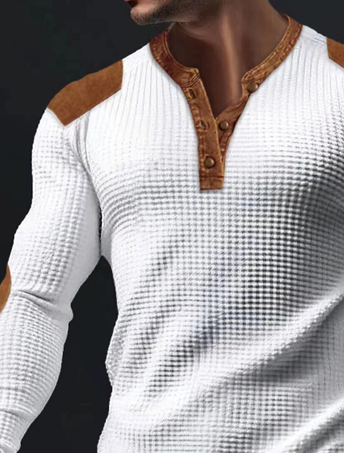 Men Self Design Henley Neck Slim Fit T-shirt