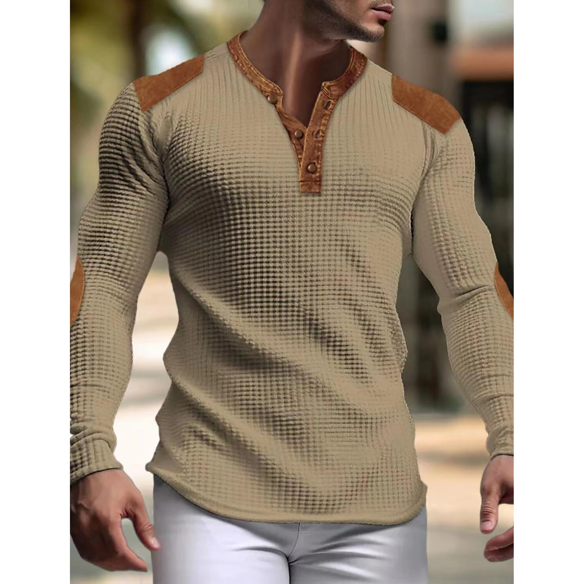 Men Self Design Henley Neck Slim Fit T-shirt