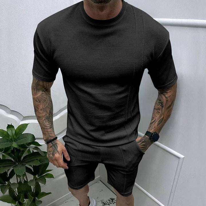 Round Neck Short Sleeves T-Shirt With Shorts