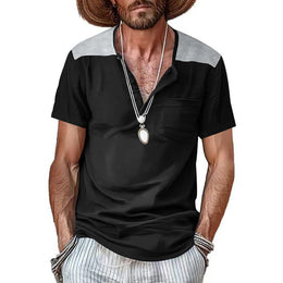 Men Solid Henley Neck T-shirt