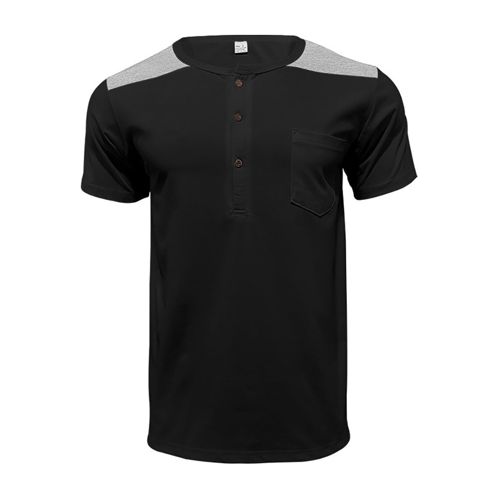 Men Solid Henley Neck T-shirt
