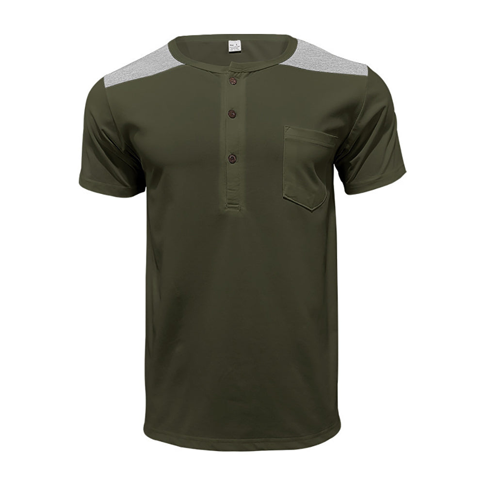 Men Solid Henley Neck T-shirt