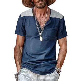 Men Solid Henley Neck T-shirt