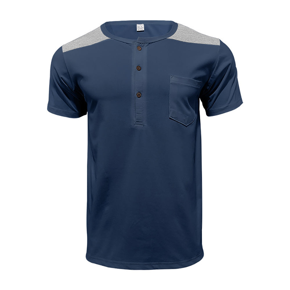 Men Solid Henley Neck T-shirt