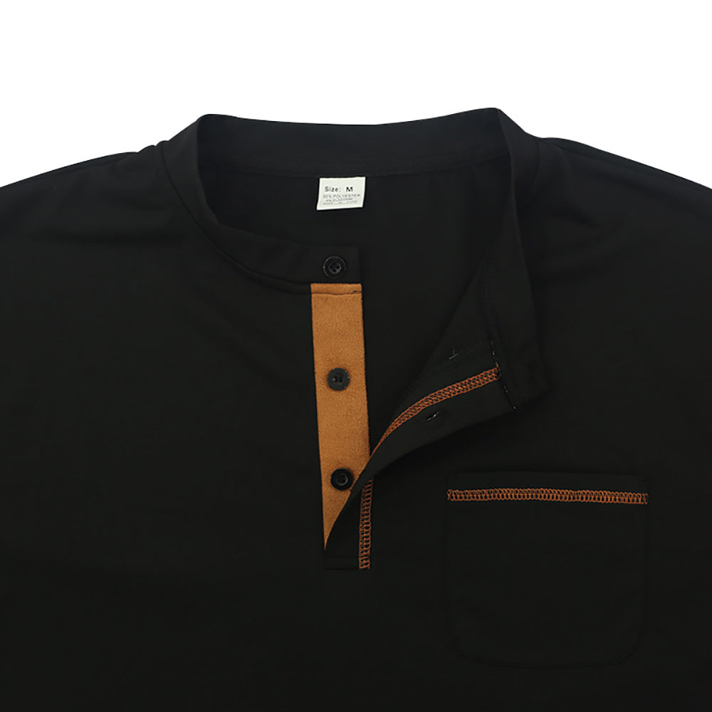 Men Solid Henley Neck T-shirt