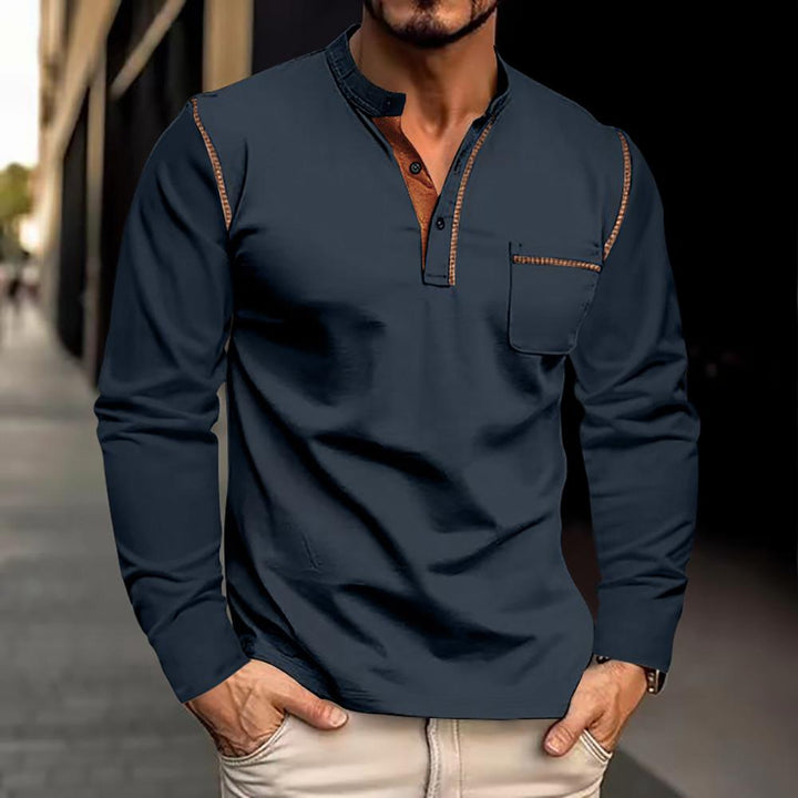 Men Solid Henley Neck T-shirt