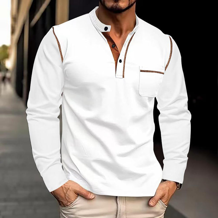 Men Solid Henley Neck T-shirt