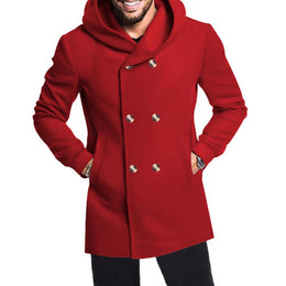 Men Stand Collar Overcoat