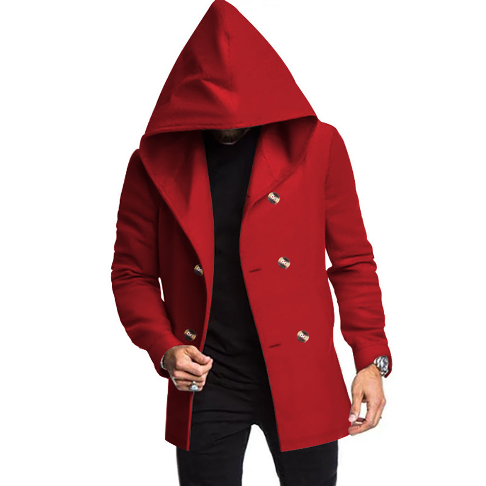 Men Stand Collar Overcoat