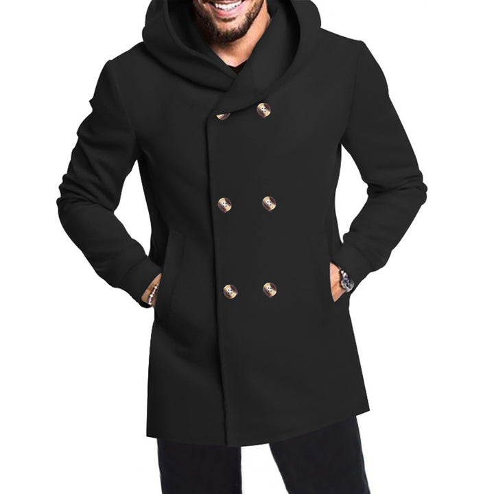 Men Stand Collar Overcoat