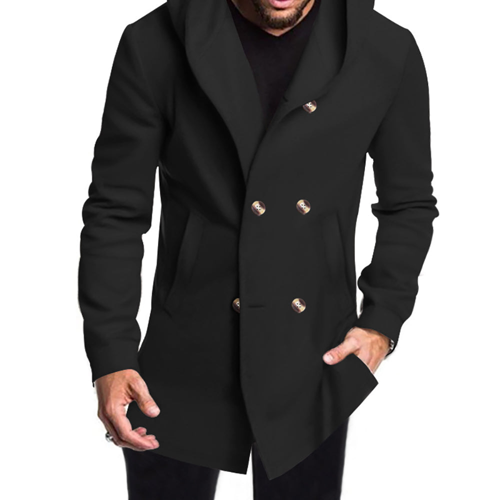 Men Stand Collar Overcoat