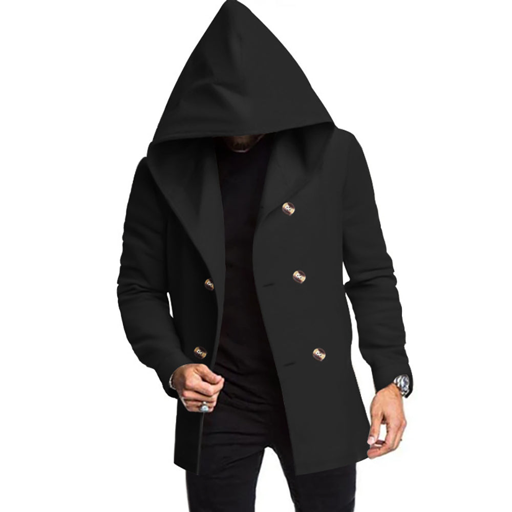Men Stand Collar Overcoat