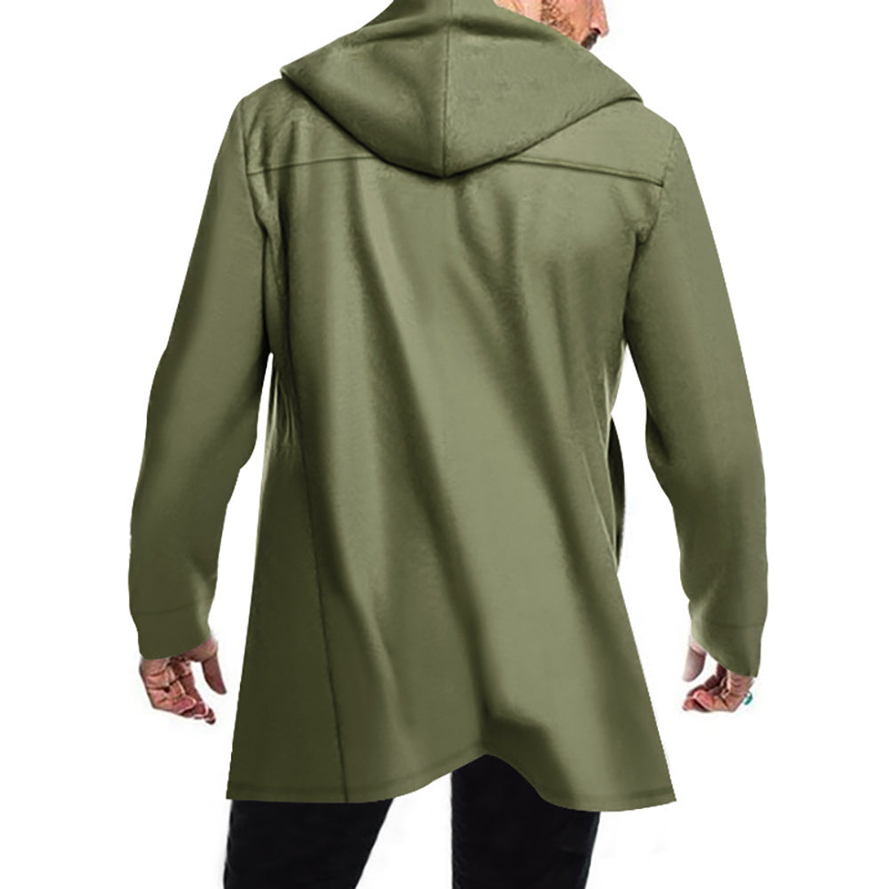 Men Long Sleeves Stand Collar Overcoat