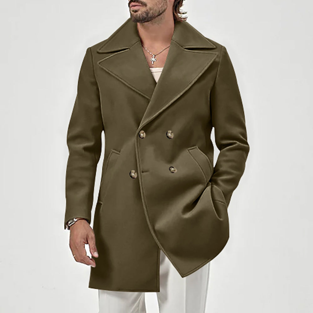 Men Double-Breasted Overcoat