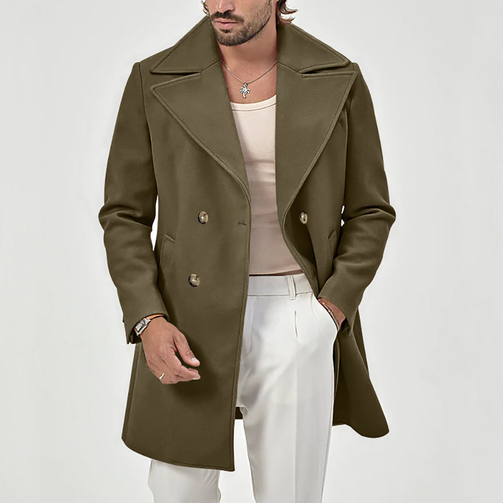 Men Double-Breasted Overcoat