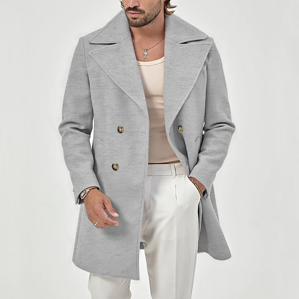 Men Double-Breasted Overcoat