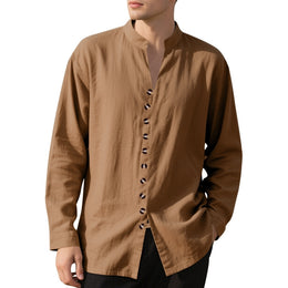 Mandarin Collar Long Sleeves Shirt