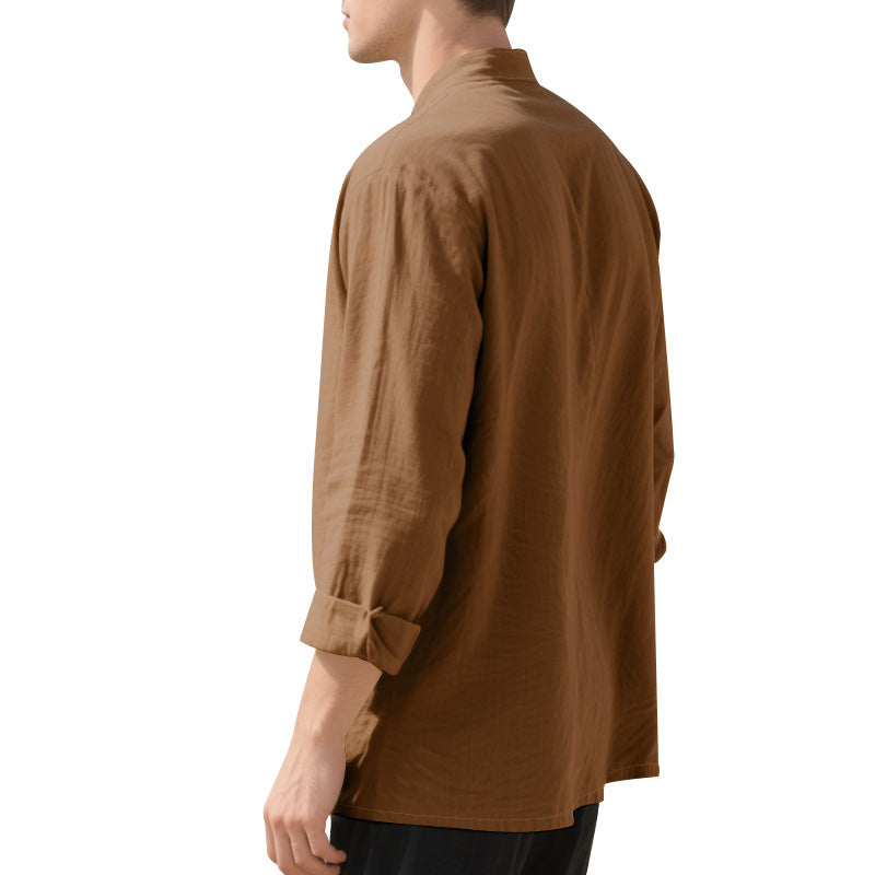 Mandarin Collar Long Sleeves Shirt