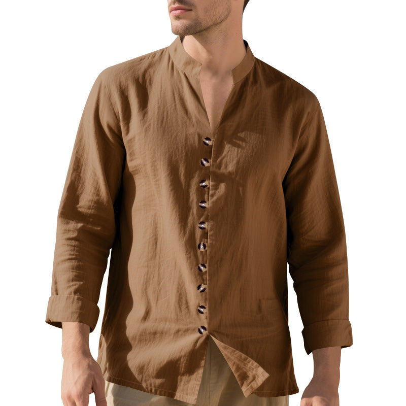 Mandarin Collar Long Sleeves Shirt