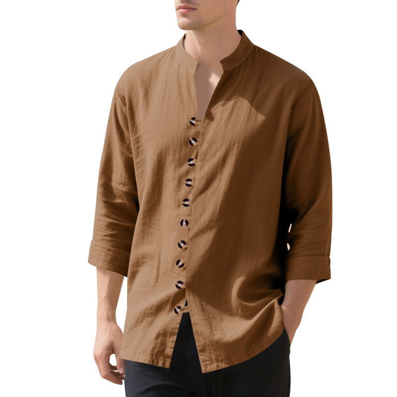 Mandarin Collar Long Sleeves Shirt