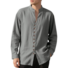 Mandarin Collar Long Sleeves Shirt