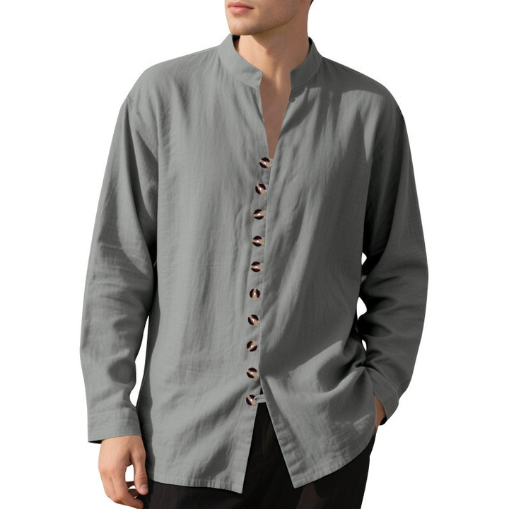 Mandarin Collar Long Sleeves Shirt