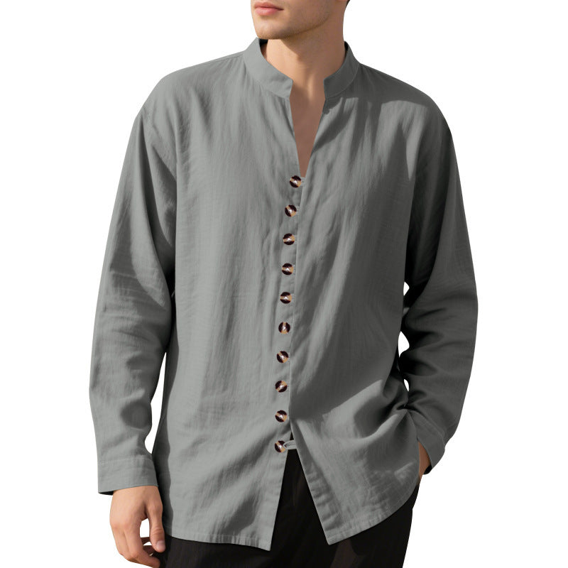 Mandarin Collar Long Sleeves Shirt