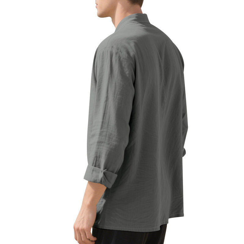 Mandarin Collar Long Sleeves Shirt