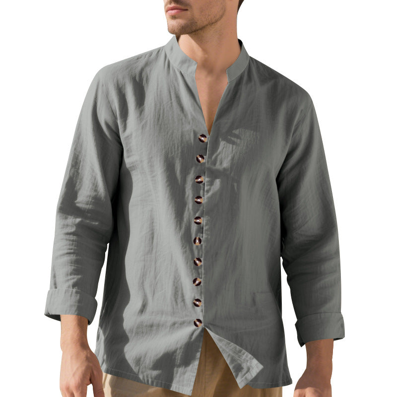 Mandarin Collar Long Sleeves Shirt