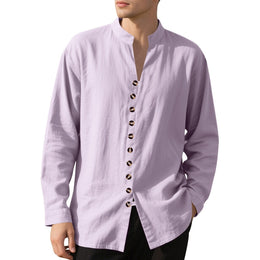 Mandarin Collar Long Sleeves Shirt