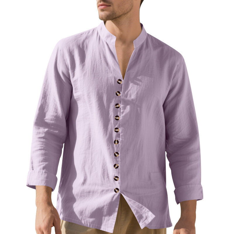 Mandarin Collar Long Sleeves Shirt