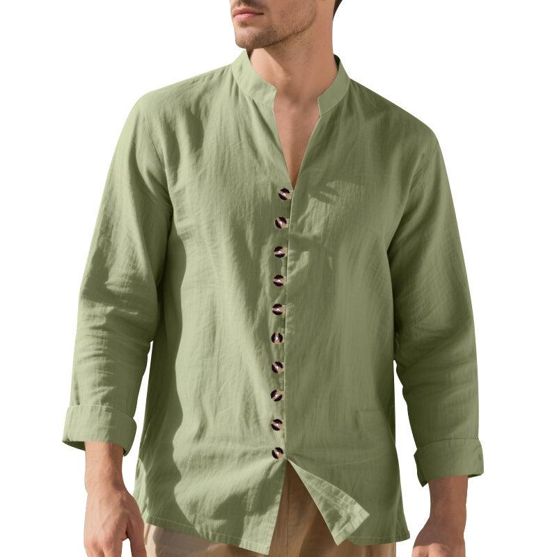 Mandarin Collar Long Sleeves Shirt